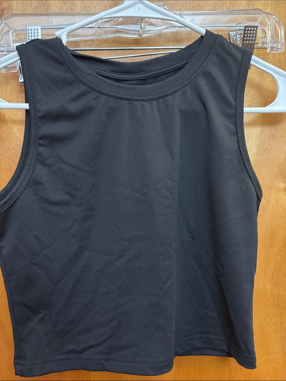 ZYIA Active Black Cropped Crewneck Performance Tank
